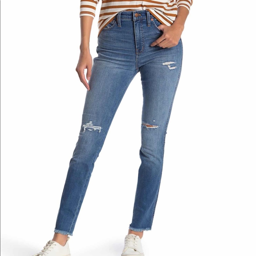 Madewell Raw Hem High Waisted Skinny Jeans Size 25
